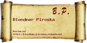 Blondner Piroska névjegykártya